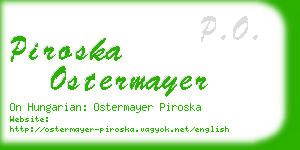 piroska ostermayer business card